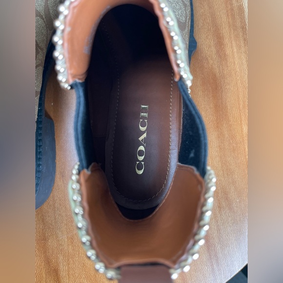 Coach Women Levy Leather and Canvas Signature Lug Boot Khaki/Black Size 8 - Picture 10 of 16